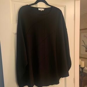 Calvin Klein Black patterned poncho